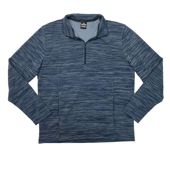 Under Armour Sweatshirt Mens M Medium Navy Space Dye Tech Golf 1/4 Zip Pullover - Picture 1 of 14